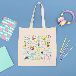 Tote Bag Le modèle ABC de Dr Seuss avec des mots