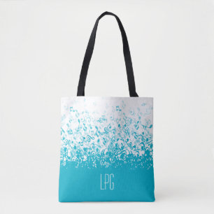 Tote Bag Le monogramme pleuvant la musique note l'Aqua