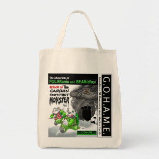 Tote Bag Le monstre d'empreinte de pas de carbone - partie