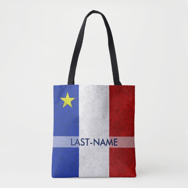 Tote Bag Le nom de famille acadien de drapeau (Devant)