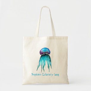 Tote Bag Le nom de l'enfant mignon méduse livre bibliothèqu