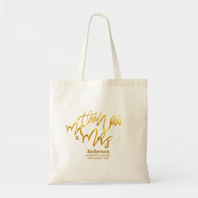 Tote Bag Le nouveau M. et Mme (ajouter le nom, la date, le  (Devant)