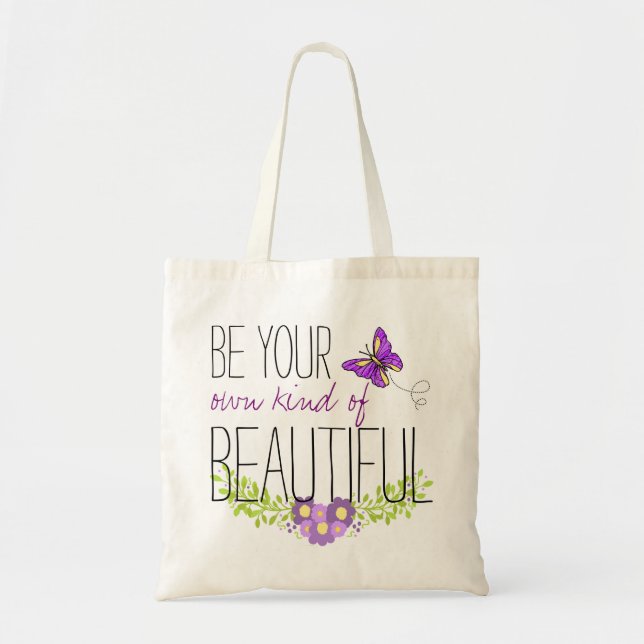 Tote Bag Le papillon pourpre soit votre propre genre de (Devant)