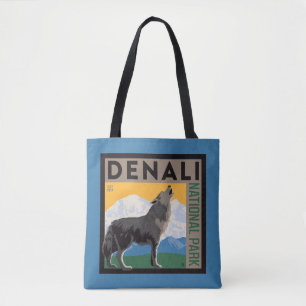 Tote Bag Le Parc national de Denali   Howling Wolf