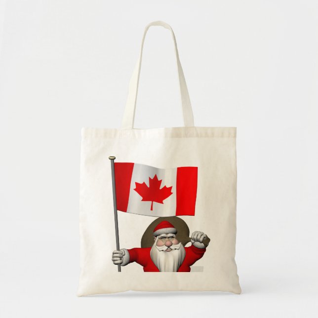 Tote Bag Le Père Noël Avec L'Ensigne Du Canada (Devant)