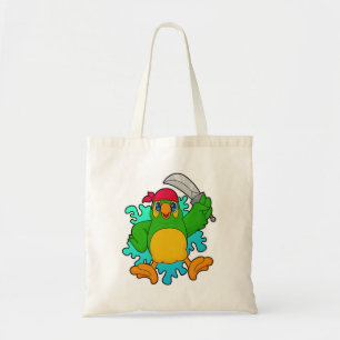 Tote Bag Le perroquet comme pirate avec épée