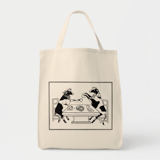 Tote Bag Le pique-nique effraye le blanc de Fourre-tout (Devant)