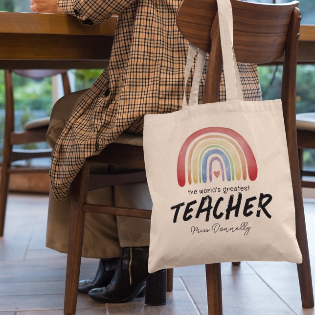 Tote Bag Le plus grand professeur du monde Rainbow (Créateur téléchargé)