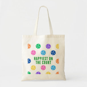 Tote Bag Le plus heureux sur la Cour Pickleball Fourre-tout