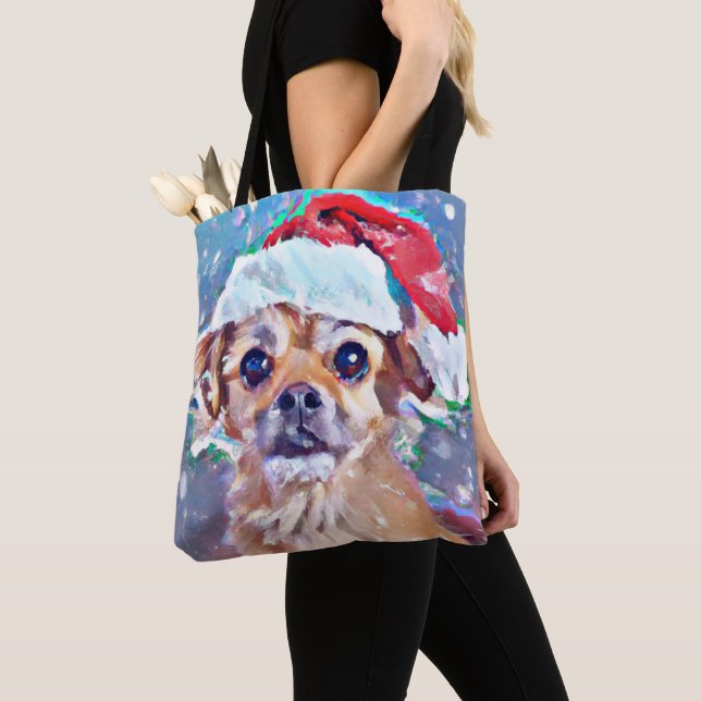 Tote Bag Le plus mignon chien de Noël jamais vu ! (De près)