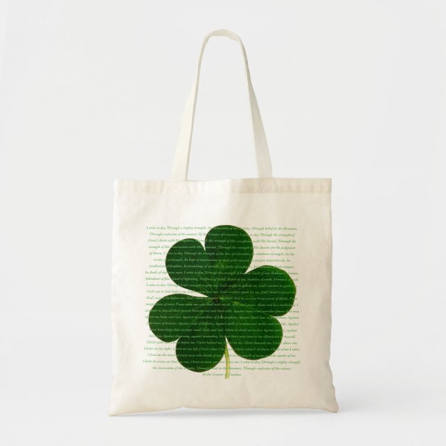 Tote Bag Le poème irlandais de Saint Patrick Le Shamrock du (Devant)