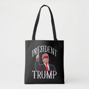 Tote Bag Le président Donald Trump, le Casquette rouge lève
