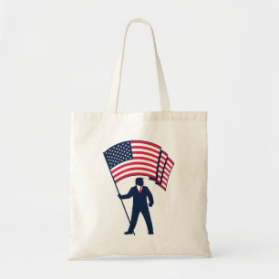 Tote Bag Le président Trump porte le drapeau des États-Unis
