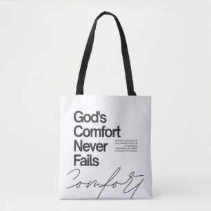 Tote Bag le réconfort de Dieu ne manque jamais style minima