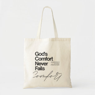 Tote Bag le réconfort de Dieu ne manque jamais style minima