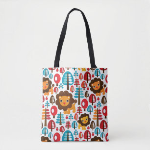 Tote Bag le rétro lion mignon badine l'illustration