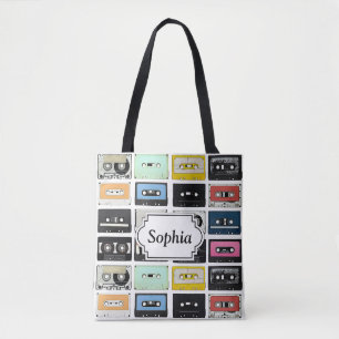 Tote Bag Le rétro mélange vintage de cassette attache du