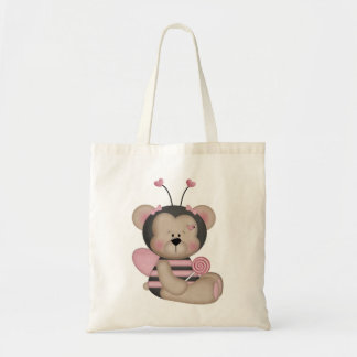 Tote Bag Le rose adorable gaffent l'ours d'abeille