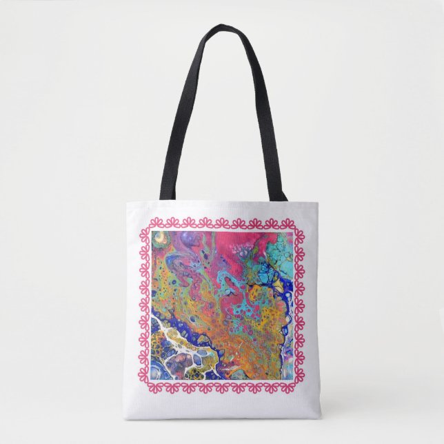 Tote Bag Le rose bouillonne acrylique versent Fourre-tout (Devant)