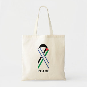 Tote Bag Le ruban du drapeau de la paix pour Israël et la P