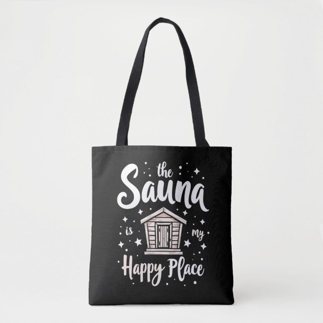 Tote Bag Le sauna est mon endroit heureux (Devant)