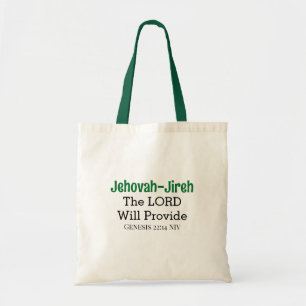 Tote Bag Le Seigneur Pourvoira Verset Biblique Vert Foncé