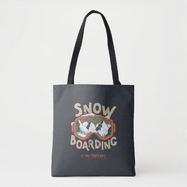 Tote Bag Le snowboard est ma thérapie Funny Mountain Winter (Devant)