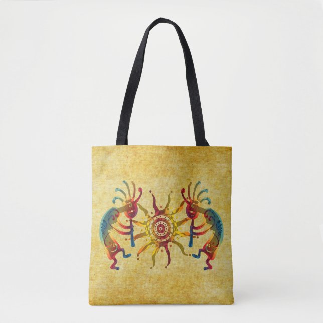Tote Bag Le SOLEIL de musicien de KOKOPELLI + vos idées (Devant)