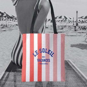 Tote Bag Le Soleil Vacances Côte d'Azur Cabana Stripe