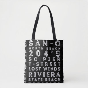 Tote Bag Le surf de Sc repère Fourre-tout noir