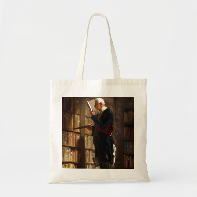 Tote Bag Le ver de livre Carl Spitzweg Art (Devant)