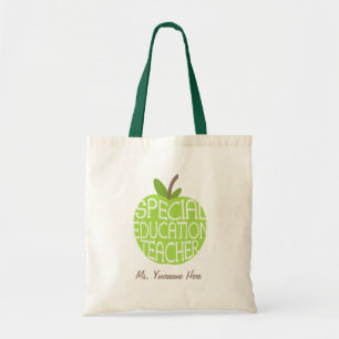 Tote Bag Le vert Apple de professeur d'éducation spéciale