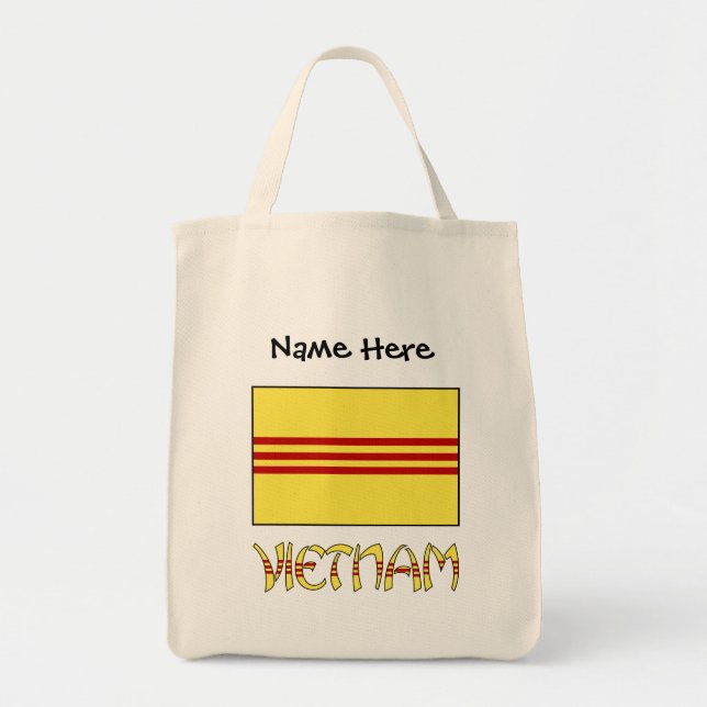 Tote Bag Le Vietnam et le Vietnam du Sud avec votre nom (Devant)