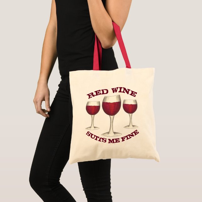 Tote Bag Le Vin Rouge Me Convient Fin Amusant Merlot Amoure (Devant (produit))