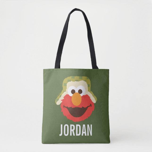 Tote Bag Le visage d'Elmo Woodland | Ajouter Votre Nom (Devant)