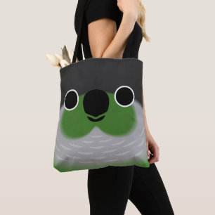 Tote Bag Le visage d'une perruche à joues vertes