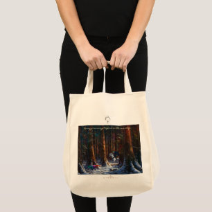 Tote Bag Le voyage commence - paysage d'art fantastique de 