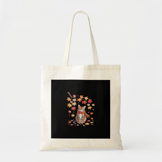Tote Bag Leaf Fall Tree Bonjour Automne Thanksgiving It’Fal (Devant)