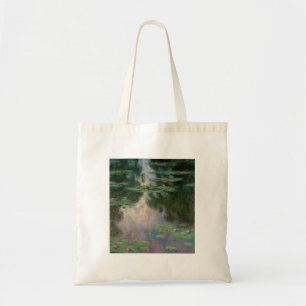 Tote Bag L'EAU MENSONNE EN ÉTANG VERT ROSE par Claude Monet