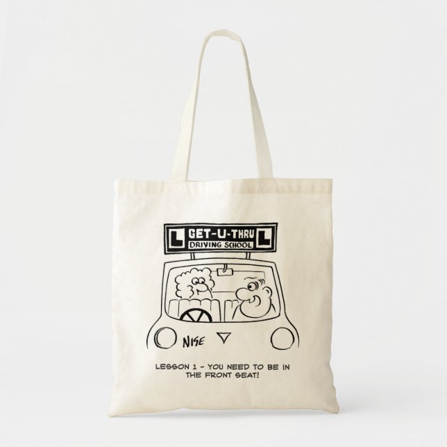 Tote Bag Leçon de conduite - élève dans le mauvais siège (Devant)