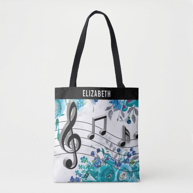Tote Bag Leçon de musique florale (Devant)