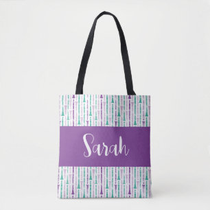 Tote Bag Lecteur Clarinet personnalisé Musique violette
