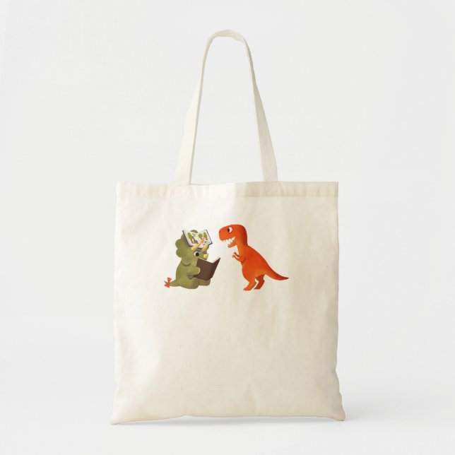 Tote Bag Lecteur de livres DINOSAURS 04 656 Lecture Bibliot (Devant)