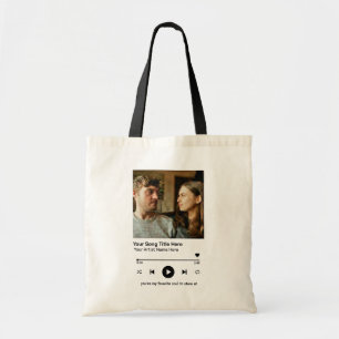 Tote Bag Lecteur de Musique Photo Personnalisé Cadeau de Ch