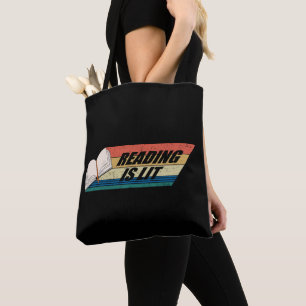 Tote Bag Lecture est Lit - Lecture Livres Vintage Retro
