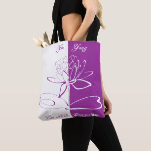 Tote Bag Lee Hiller conçoit des accents de logo Violet blan