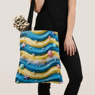 Tote Bag Legging Ocean Wave Cake - Étoile de mer côtière 