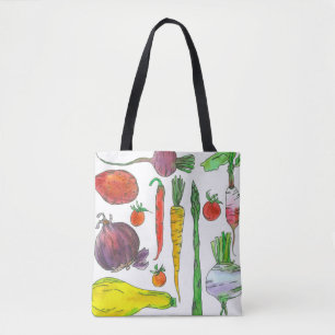 Tote Bag Légumes Carottes Asperges Beets Market Épicerie
