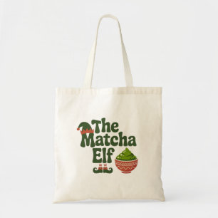 Tote Bag L'Elfe Matcha Drôle de Noël Amoureux de Boissons M