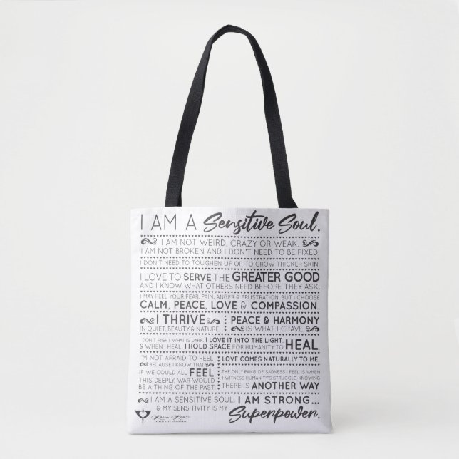 Tote Bag L'émancipation sensible de l'âme Fourre-tout B/W (Devant)